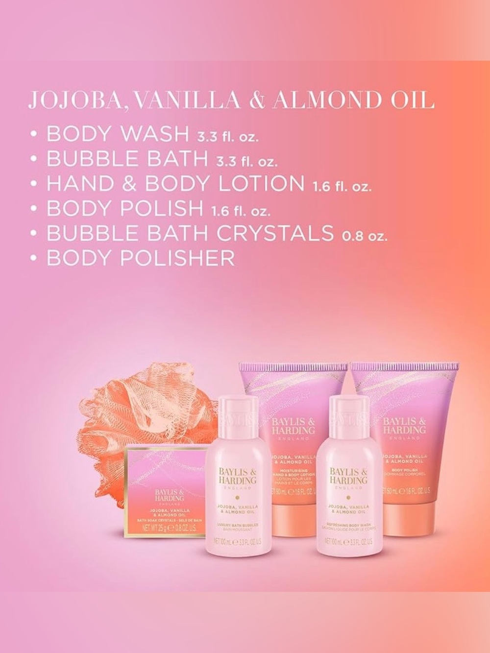 Baylis & Harding Jojoba, Vanilla & Almond Oil Signature Collection with gift box - Picture 2 of 6